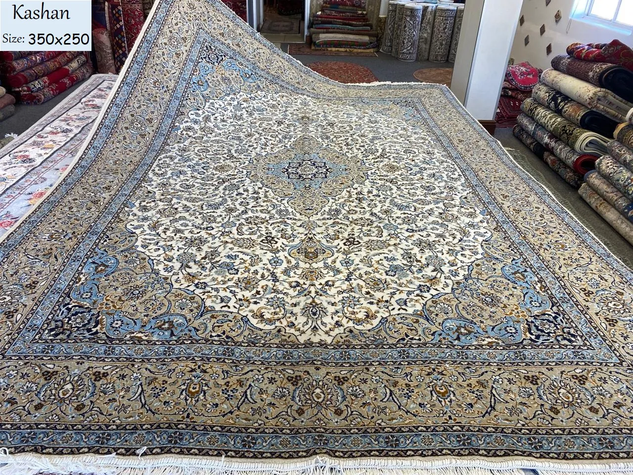 Kashan cream rug